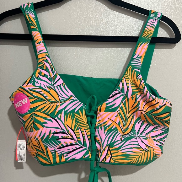 Maaji Tropical Leaf Print Bikini — Green, Pink & Yellow - Picture 3 of 14